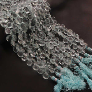 1 Strand Aquamarine Faceted Heart Shape Briolettes   -  Finest Quality  Heart Shape Beads Briolette - 5mm-11mm - 8 inches BR0757 - Tucson Beads