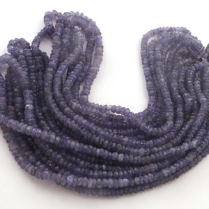 1 Long Strand Beautiful Tenzanite Faceted Roundelles -Semi Precious Gemstone Roundelles Beads - 4mmx3mm- 5mmx3mm - 16 Inches BR03273 - Tucson Beads