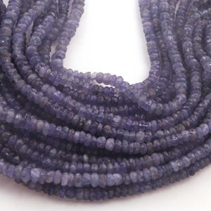 1 Long Strand Beautiful Tenzanite Faceted Roundelles -Semi Precious Gemstone Roundelles Beads - 4mmx3mm- 5mmx3mm - 16 Inches BR03273 - Tucson Beads