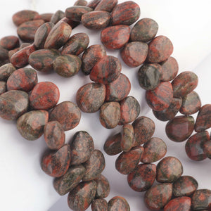 1  Strand  Unakite Smooth Briolettes - Pear Shape Briolettes -8mmx8mm- 14mmx9mm - 9 Inches br03524 - Tucson Beads