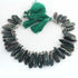 1 Strand Green Nugget Faceted Briolettes - Pear Shape Briolettes - 28mmx9mm-34mmx9mm -10 Inches BR03520
