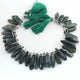 1 Strand Green Nugget Faceted Briolettes - Pear Shape Briolettes - 28mmx9mm-34mmx9mm -10 Inches BR03520 - Tucson Beads