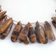 1 Strand Brown Tiger Eye Faceted Briolettes - Long Pear Shape Faceted  Briolettes  Beads 26mm-8mm -31mm-10mm 9 Inches BR3730 - Tucson Beads