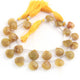 1  Strand Yellow Chalcedony Faceted Briolettes - Heart Shape Briolettes -14mmx13mm-17mmx16mm - 9 Inches BR594 - Tucson Beads