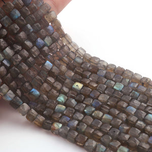 1 Strand  Labradorite Faceted Cube Shape briolettes - Box Shape Gemstone briolettes - 5mm-6mm - 10 Inches BR03276 - Tucson Beads