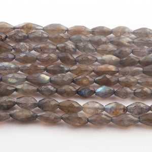1 Strand Labradorite Faceted Dolki Shape Briolettes  - Semi Precious Gemstone Fancy Shape Briolettes 9mmx5mm- 15mmx6mm- 10 Inches BR03277 - Tucson Beads