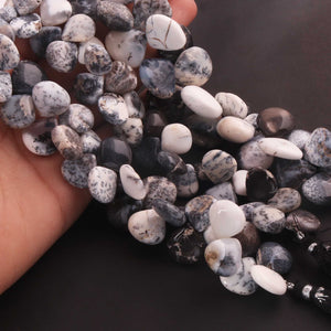 1 Strand Dendrite Opal Smooth Briolettes -Heart Shape Briolettes - 12mmx12mm-19mmx18mm-8 inch BR0232 - Tucson Beads