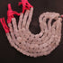 1 Strand Rose Quartz Faceted Cube Briolettes - Rose Quartz Box Shape Briolettes  - 7mmx6mm-11mmx9mm - 8 Inches BR03274