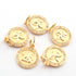 1 PC Antique Finish Pave Diamond Designer Round Pendant - Yellow Gold Vermeil Pendant 20mm PDC00060