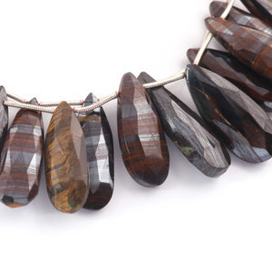 1 Strand  Brown Jasper Faceted Briolettes - Pear Shape Briolettes -22mmx9mm-31mmx9mm - 10 Inches BR03521 - Tucson Beads