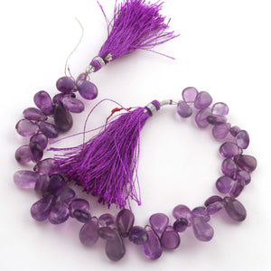 1 Strand  Amethyst Smooth Briolettes - Amethyst Smooth  Assorted Shape - 9mm x6mm-15mmx8mm-9 Inches BR1928 - Tucson Beads
