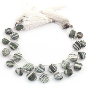 1 Strand Seraphinite Faceted Briolettes - Heart Shape Briolettes -11mmx10mm-15mmx12mm-9 Inches BR03523 - Tucson Beads
