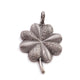 1 Pc Antique Finish Pave Diamond Designer Clover Leaf Pendant - 925 Sterling Silver- Necklace Pendant 46mmx35mm PD1336 - Tucson Beads