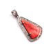 1 Pc Antique Finish Pave Diamond Oyster Shell  Triangle Shape Pendant - 925 Sterling Silver - Necklace Pendant PD1894 - Tucson Beads