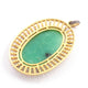1 Pc Antique Finish Pave Diamond Chrysoprase With Multi Sapphire Pendant - Yellow Gold Vermeil - Necklace Pendant 59mmx37mm PD1177 - Tucson Beads