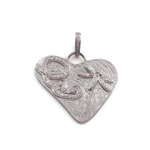 1 Pc Antique Finish Pave Diamond Heart With Butterfly Pendant - 925 Sterling Silver- Necklace Pendant 30mmx33mm PD1509 - Tucson Beads