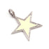 1 Pc Pave Diamond Cream Enamel-Bakelite Star Charm Pendant Over 925 Sterling Silver 33mmx55mm PD1794