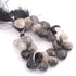 1  Strand Black Rutile Smooth Briolettes - Heart Shape  Briolettes  15mmx15mm-16mmx16mm-8 Inches BR03319