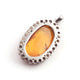 1 Pc Pave Diamond Amber Oval Pendant Over 925 Sterling Silver - Gemstone Pendant 36mmx21mm PD1899 - Tucson Beads