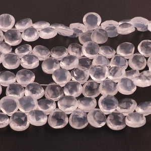 1 Strand Ice Quartz Faceted   Briolettes - Heart Shape  Briolettes  -8mm-9mm-8 Inches BR03318 - Tucson Beads