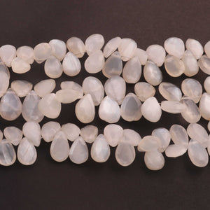 1 Strand White MoonStone Faceted   Briolettes - Pear Shape  Briolettes  -6mmx5mm-10mmx7mm-8 Inches BR03320 - Tucson Beads
