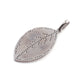 1 Pc Antique Finish Pave Diamond Designer Leaf Pendant - 925 Sterling Silver- Necklace Pendant 43mmx22mm PD1507 - Tucson Beads
