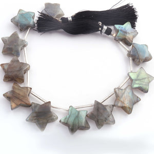 1 Strand Labradorite Smooth Briolettes - Star  Shape Briolettes  14mm-17mm-7.5 Inches BR03325 - Tucson Beads