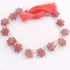 1 Strand Strawberry Quartz Smooth Briolettes - Star  Shape Briolettes  12mm-15mm-8 Inches BR03326