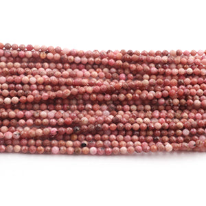 5 Strands Rhodonite  Silverite Faceted Rondelles 3 mm  13 inches strands RB522 - Tucson Beads
