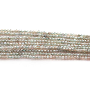 5 Strands Green Silverite Faceted Gemstone Balls Beads - Silverite Faceted Round Ball Bead 3mm 13 Inch RB0477 - Tucson Beads