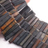 1 Strand Black Agate Faceted Rectangle Bar Shape Beads Briolettes - 10mmx7mm-41mmx7mm 8  Inches BR03613