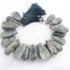 1 Strand Green Jasper Smooth Briolettes -Pear Shape  Briolettes -33mmx16mm-39mmx15mm - 7.5 Inches BR01205