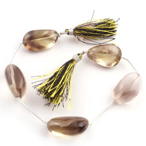 1  Strand Bio Lemon And Smoky Quartz Smooth Briolettes - Assorted Shape Beads 24mmx16mm ,8 Inches BR4410 - Tucson Beads
