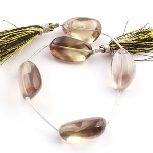 1  Strand Bio Lemon And Smoky Quartz Smooth Briolettes - Assorted Shape Beads 24mmx16mm ,8 Inches BR4410 - Tucson Beads