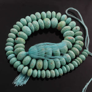 1 Strand Natural Sleeping Beauty Arizona Turquoise  Rondelles - Semi Precious Stone Rondelles - 5mm- 11mm -14 Inch BR01397 - Tucson Beads