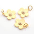 1 Pc Pave Diamond Flower Pendant, Designer Charm, Yellow Gold Vermeil , Pave Diamond Jewelry 23mmx15mm PDC00171