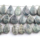 1 Strand Green Jasper Smooth Briolettes -Pear Shape  Briolettes -19mmx13mm-29mmx13mm - 8 Inches BR01204 - Tucson Beads