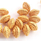 1 Strand AAA Quality Casting Fancy Rondelles 24K Gold Plated on Copper - Fancy Rondelles Beads 22x14mm 3.5 Inch Strand GPC1602 - Tucson Beads