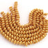 5 Strands Flower Half Cap 24K Gold Plated on Copper - Half Cap Beads 11mm 8 Inches GPC1604