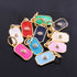 1 Pc Pave Diamond Enamel Pendant, Yellow Gold Vermeil, 17mmx8mm Bakelite Pendant in 10 Colors, You Choose PDC00169