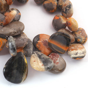 1 Strand  Bumble Bee Jasper Smooth Briolettes -Heart Shape  Briolettes - 13mmx12mm-24mmx20mm 8.5 Inches BR02323 - Tucson Beads
