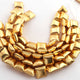1 Stand Gold Plated Designer Copper Square Shape Beads, Copper Beads, Jewelry Making, 14mm , 8 inches GPC1321 - Tucson Beads