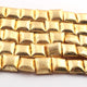 1 Stand Gold Plated Designer Copper Square Shape Beads, Copper Beads, Jewelry Making, 14mm , 8 inches GPC1321 - Tucson Beads