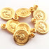 5 Pcs Designer Gold Plated Copper Queen Elizabeth Pendant - Elizabeth Coins Charm - Copper Round Pendant 26mmx19mm GPC230