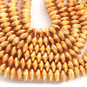 1 Strand Fine Quality Japanese Cap Beads 24K Gold Plated Over Copper - Japanese Cap Beads 10mm 8 Inches  GPC436 - Tucson Beads
