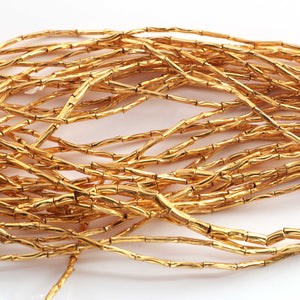 5 Strands AAA Quality Gold Plated Designer Copper Tube Beads,Pipe Beads Jewelry Making Supplies, 8mmx2mm,8 inches Bulk Lot GPC1615 - Tucson Beads