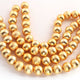 1 Strand AAA Quality Brush Round Balls  24K Gold Plated on Copper - Round Matt finish Ball Beads 12mm 7 Inches Strand GPC638 - Tucson Beads