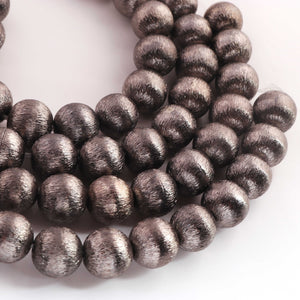 1 Strand AAA Quality Copper Brushed Round Ball In Black Polished Copper 12mm 8 inches GPC956 - Tucson Beads
