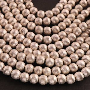 1 Strand Silver Plated Copper Ball Beads, Brush Copper Beads, Copper Ball, Jewelry Making , 9mm, 8 Inches, GPC085 - Tucson Beads