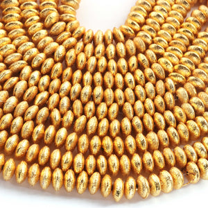 1 Strand Fine Quality Japanese Cap Beads 24K Gold Plated Over Copper - Japanese Cap Beads  8mmx5mm 8 Inches Strand GPC290 - Tucson Beads